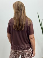 BLUSA RAFAELA EM TULE MARROM CAFÉ