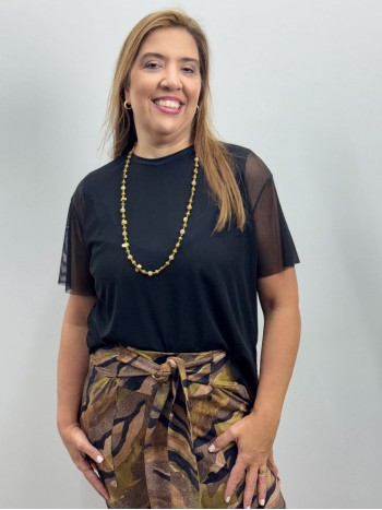 BLUSA RAFAELA EM TULE PRETA