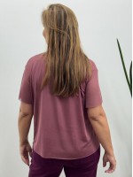 BLUSA RAFAELA EM TULE ROSA ANTIGO