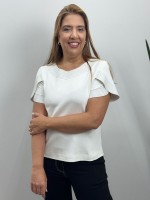 BLUSA ERICA malha levemente encorpada OFF-WHITE