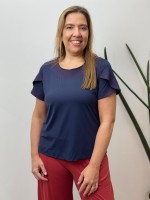 BLUSA ERICA FLUITY MARINHO C/ PESPONTO CARMIM