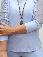 BLUSA FEFÊ FLUITY C/ TULE AZUL BEBÊ