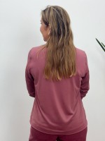 BLUSA FEFÊ FLUITY C/ TULE ROSA ANTIGO