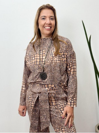 BLUSA IRANI MANGA LONGA fluity ladrilhos