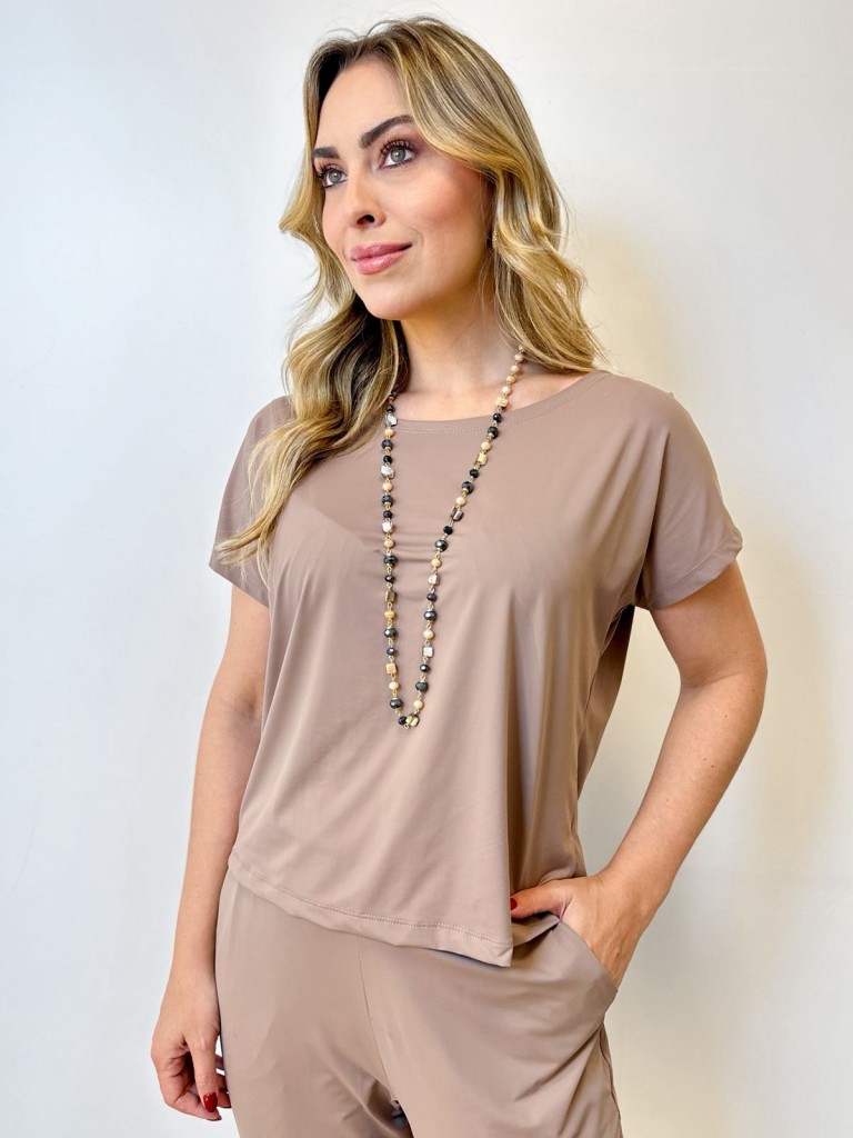 BLUSA fluity decote canoa cappuccino