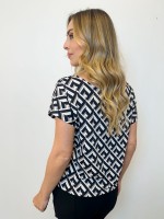 BLUSA fluity decote canoa estampada
