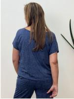 BLUSA fluity decote canoa marinho