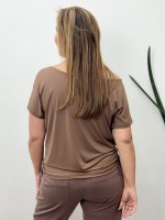 BLUSA fluity decote canoa cappuccino