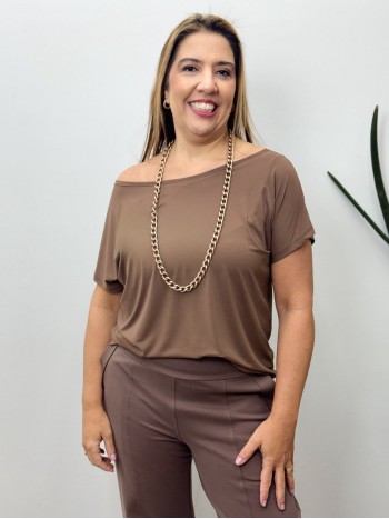 BLUSA fluity decote canoa cappuccino