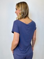 BLUSA fluity decote canoa marinho