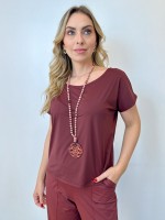 BLUSA fluity decote canoa marsala