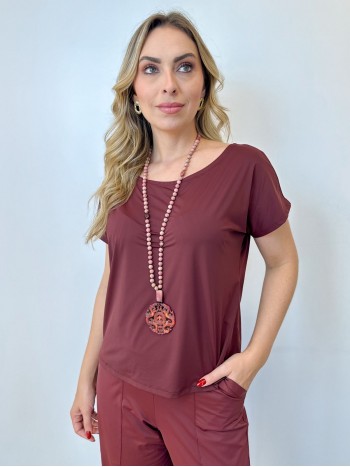 BLUSA fluity decote canoa marsala