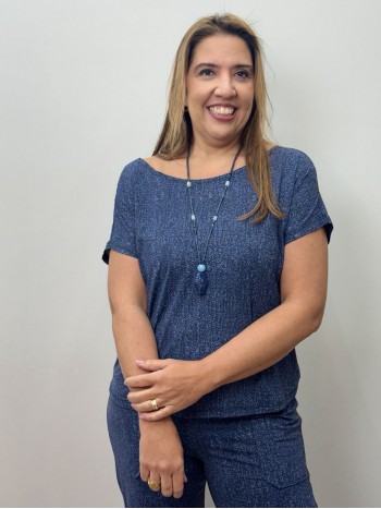 BLUSA fluity decote canoa marinho