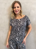 BLUSA fluity decote canoa estampada
