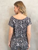 BLUSA fluity decote canoa estampada