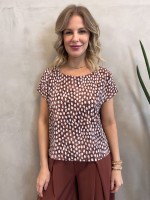 BLUSA fluity decote canoa estampada
