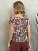 BLUSA fluity decote canoa estampada