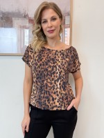 BLUSA fluity decote canoa estampada