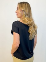 BLUSA fluity decote canoa preta
