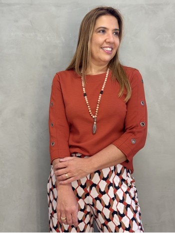 BLUSA bel malha levemente encorpada terracota