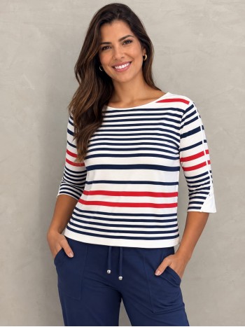 blusa listrada bela