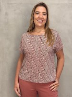 BLUSA fluity decote canoa estampada