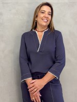 BLUSA JANE Malha  levemente Encorpada CINZA CHUMBO