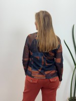 BLUSA MARI EM TULE ESTAMPADA