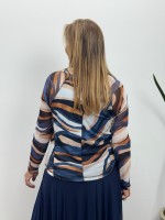 BLUSA MARI EM TULE ESTAMPADA