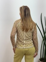 BLUSA MARI EM TULE ESTAMPADA