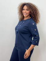 BLUSA bel malha levemente encorpada OFF-WHITE