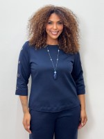 BLUSA bel malha levemente encorpada OFF-WHITE