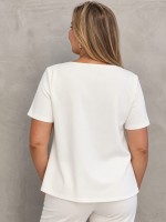 Blusa bianca malha levemente encorpada off-white