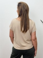 BLUSA fluity decote canoa areia