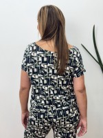 BLUSA fluity decote canoa estampada
