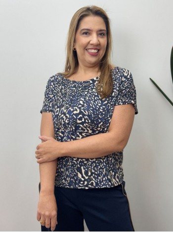 BLUSA fluity decote canoa estampada