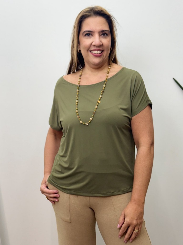 BLUSA fluity decote canoa verde