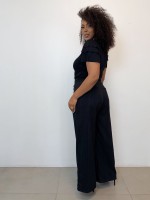 CALÇA SOBREPOSTA RISCA GIZ PRETA