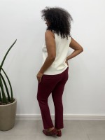 Calça Fany bouclé marsala