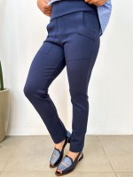 Calça Fany Malha encorpada texturizada marinho