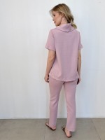 Calça Fany Malha levemente Encorpada rosa antigo