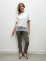 Calça Fany Malha levemente Encorpada verde oliva
