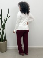 Calça Isa Malha Levemente ENCORPADA Marsala