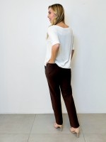 Calça Bella Malha Encorpada MARROM CAFÉ