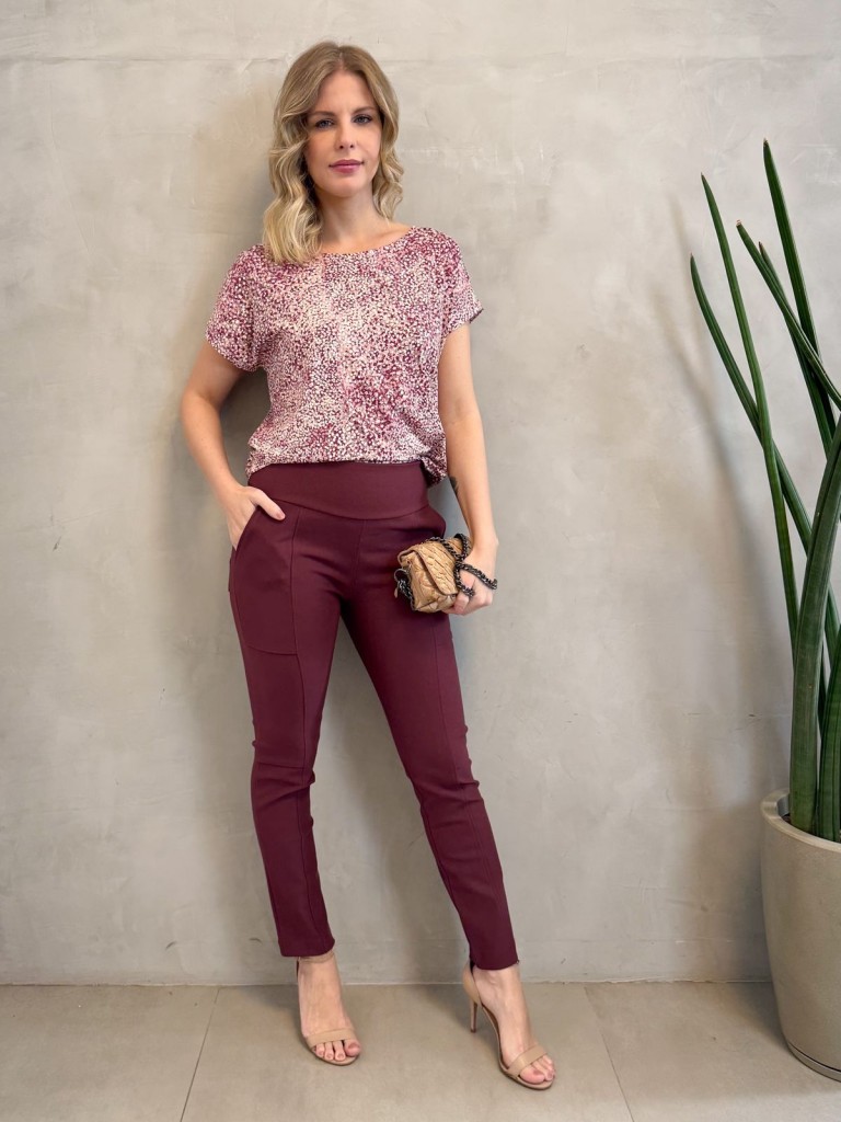 Calça New Marluce Malha Encorpada MARSALA