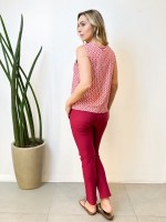 Calça New Violeta Malha Encorpada CEREJA