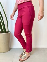 Calça New Violeta Malha Encorpada CEREJA