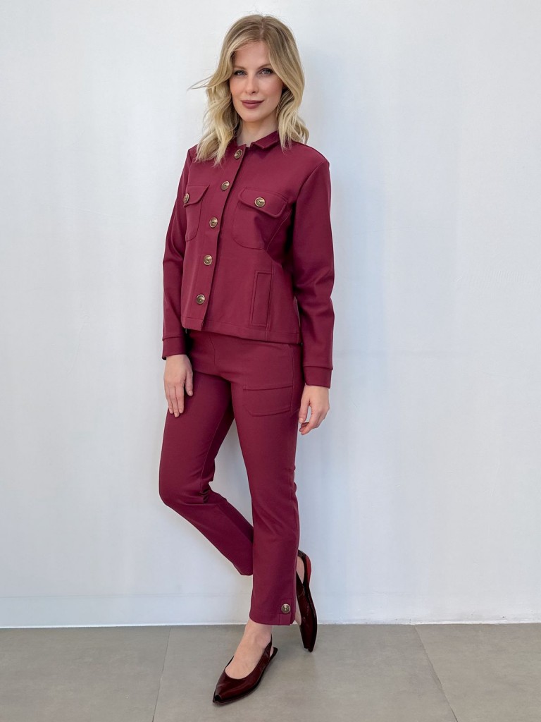 Calça New Violeta Malha Encorpada marsala