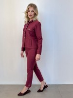 Calça New Violeta Malha Encorpada marsala