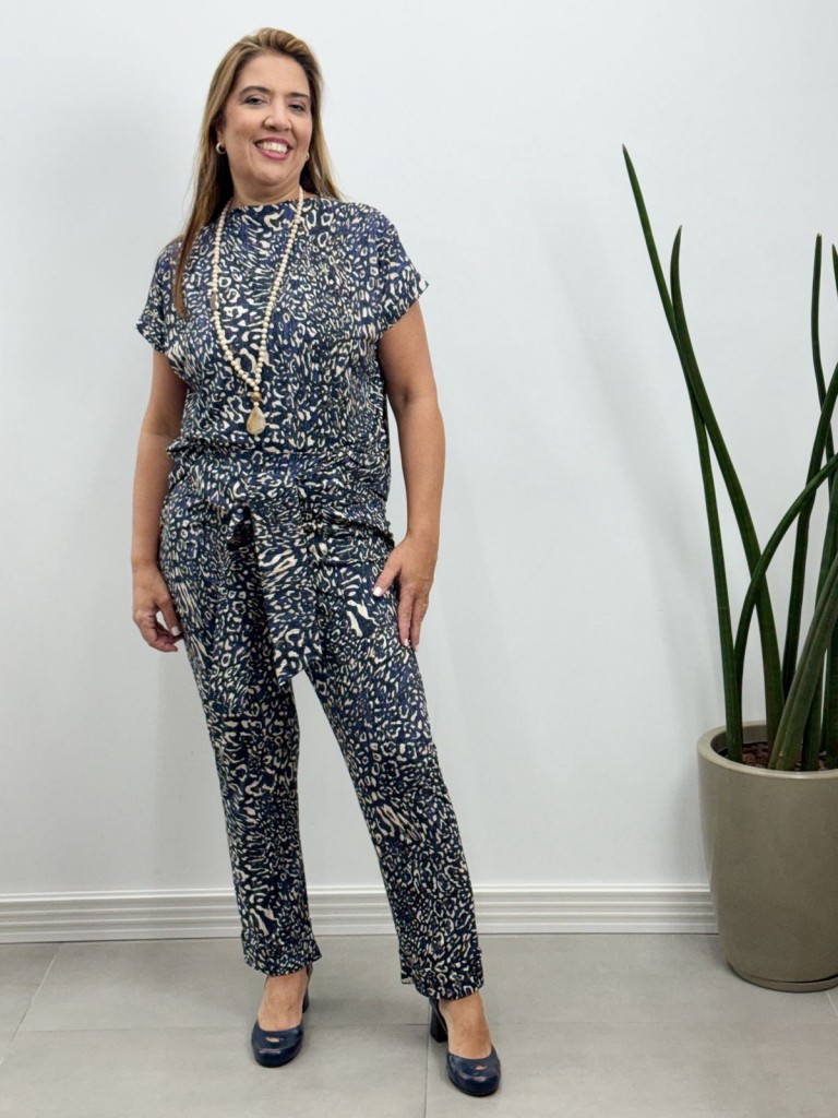Calça EGLAÊ fluity ONÇA AZUL